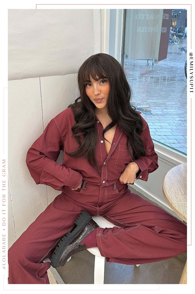 Load image into Gallery viewer, Aleza Pant - Burgundy

