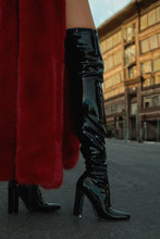 Load image into Gallery viewer, Ericka Block Heel Over The Knee Boots - Black
