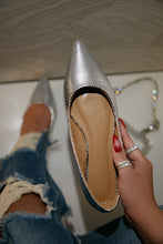 Load image into Gallery viewer, Francese Pointed Toe Flats - Silver
