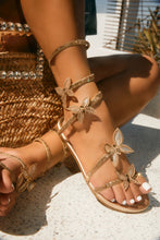Load image into Gallery viewer, Fantasy Embellished Around The Ankle Coil Sandals - Gold
