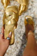 Load image into Gallery viewer, Gold-Tone Slip On Sandals

