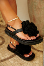 Load image into Gallery viewer, Black Rose Sandal
