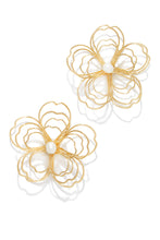 Load image into Gallery viewer, Pearl Gold Earrings
