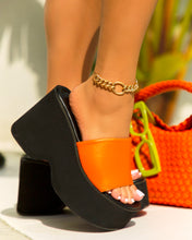 Load image into Gallery viewer, Francia Platform Slip On Sandals - Orange
