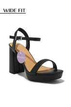 Load image into Gallery viewer, Gaby Wide Fit Platform Block Heels - Black
