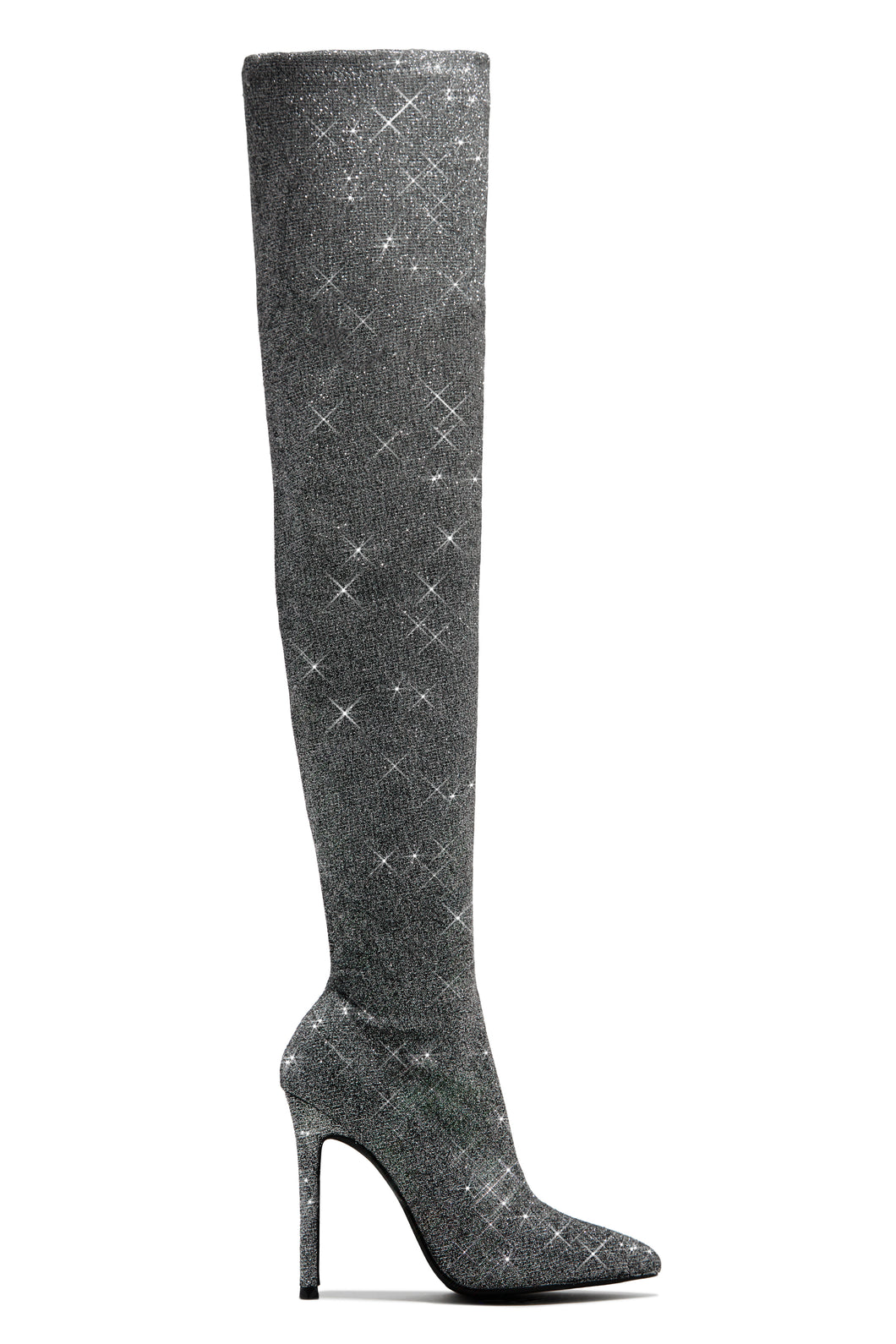 Sultry Touch Over The Knee Boots - Glitter