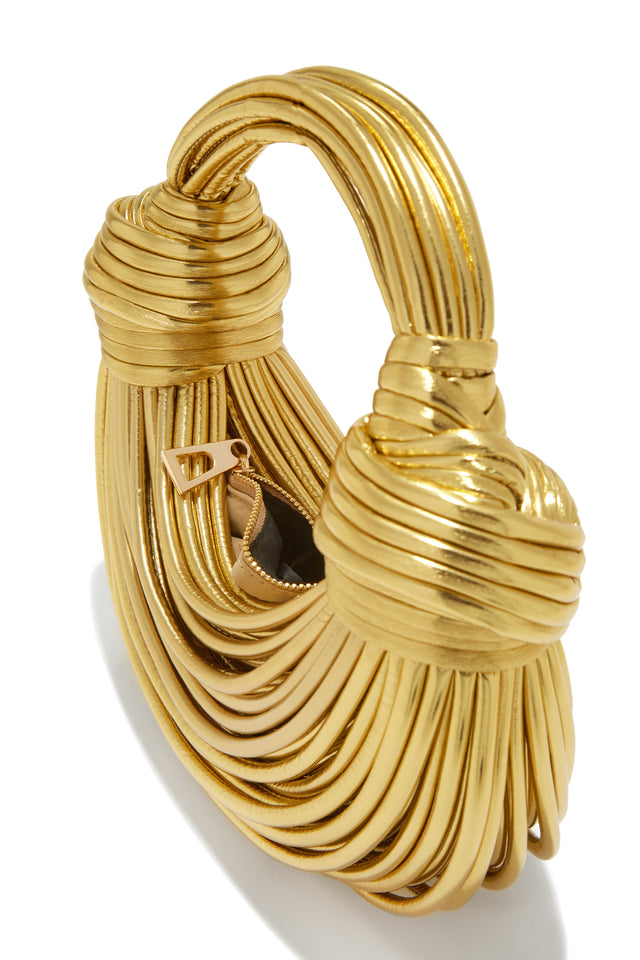 Load image into Gallery viewer, Gold-Tone Double Knot Metallic Handbag
