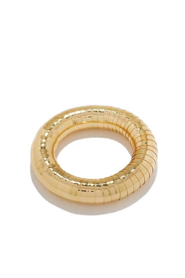 Load image into Gallery viewer, Gold Tone Chunky Elastic Bracelet
