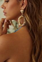 Load image into Gallery viewer, Women Wearing Gold-Tone Dangle Earring
