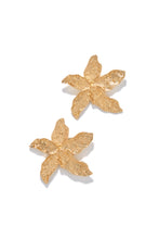 Load image into Gallery viewer, Gold Tone Starfish Flower Earrings
