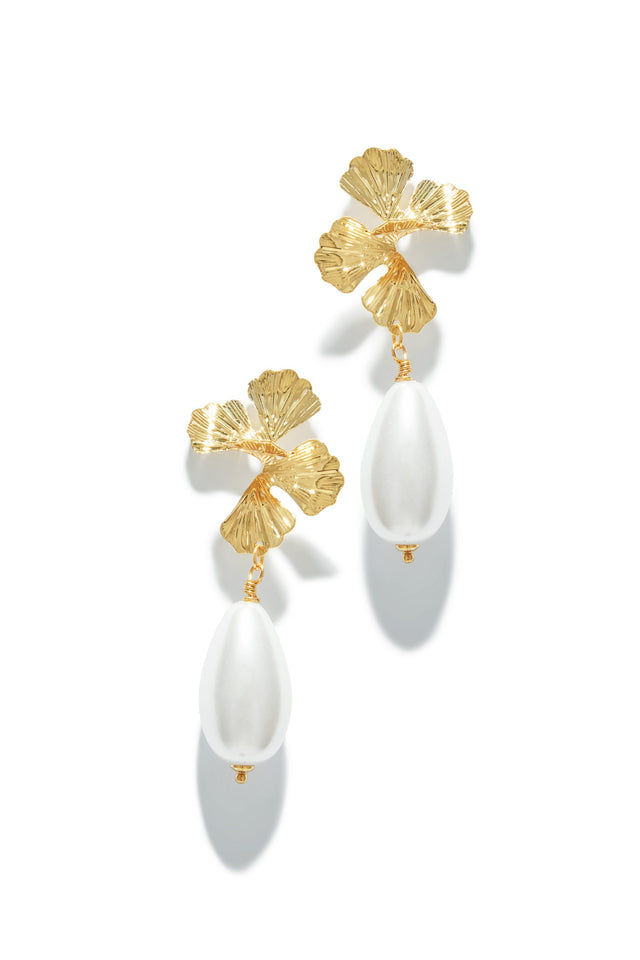 Load image into Gallery viewer, Josette Floral Dangle Earring - Gold
