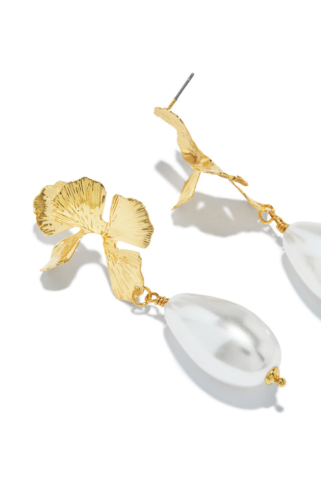 Load image into Gallery viewer, Josette Floral Dangle Earring - Gold
