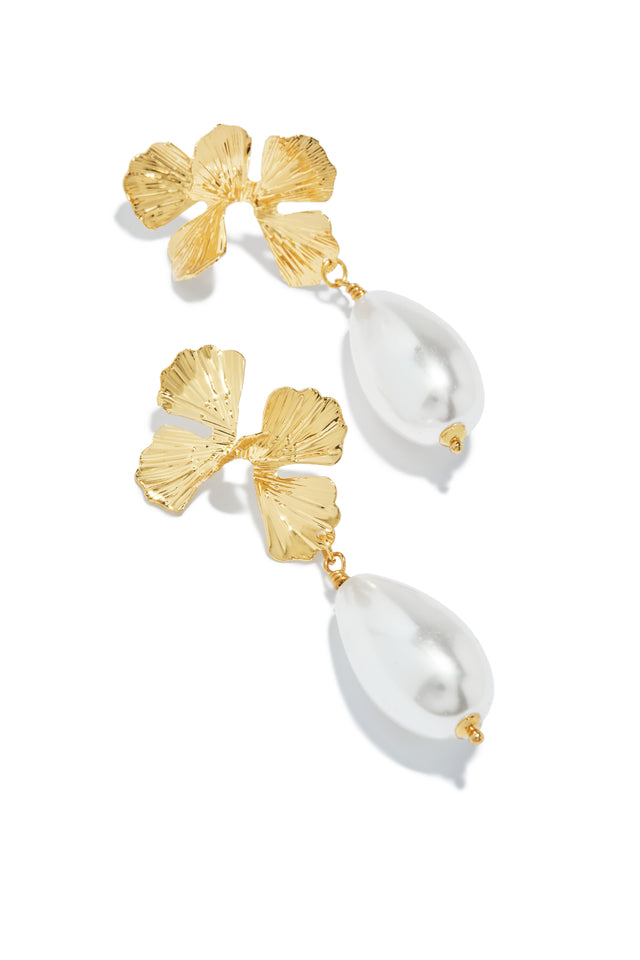 Load image into Gallery viewer, Josette Floral Dangle Earring - Gold
