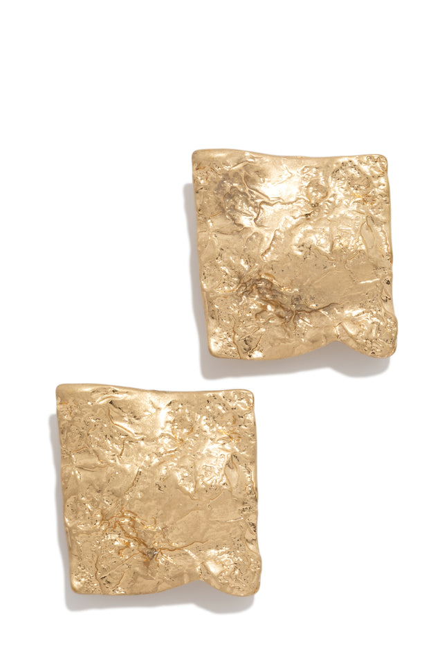 Load image into Gallery viewer, Gold-Tone Square Earring
