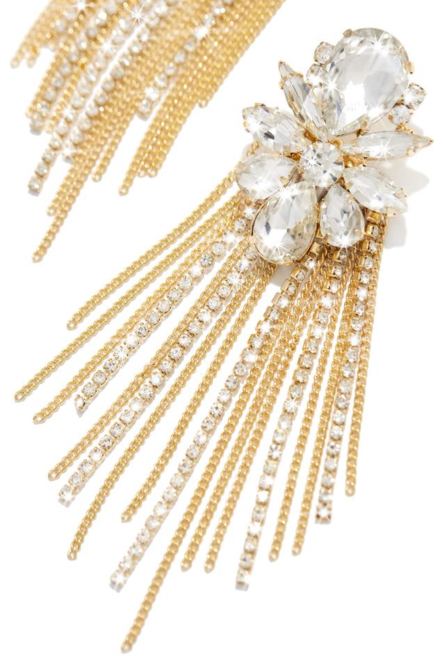Load image into Gallery viewer, Gold-Tone Earring Rhinestone Earring
