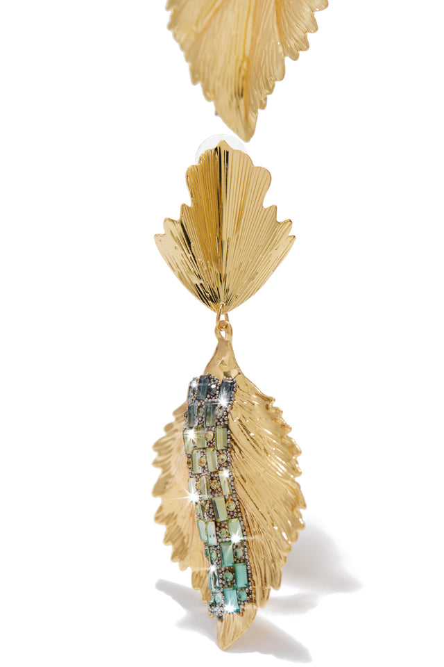 Load image into Gallery viewer, Gold-Tone Dangle Statement Earring

