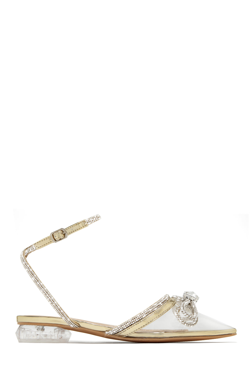The Afterparty Embellished Pointed Toe Flats - Gold