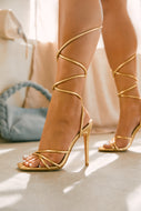 Gold Strappy Heels