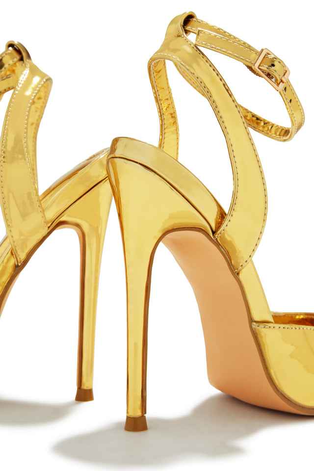 Load image into Gallery viewer, Gold-Tone Mary Jane Strap High Heels
