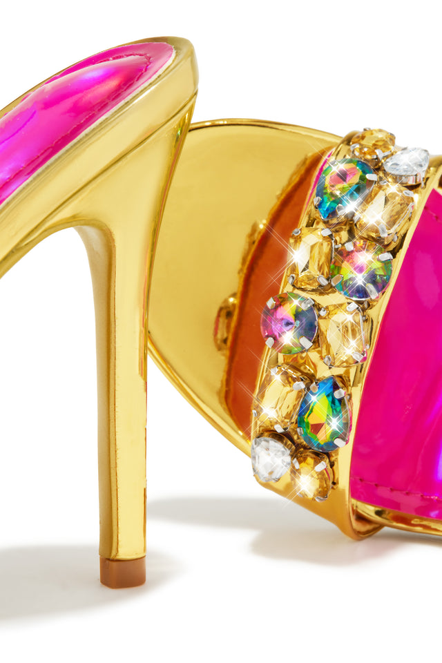 Load image into Gallery viewer, Gold-Tone Embellished Heels
