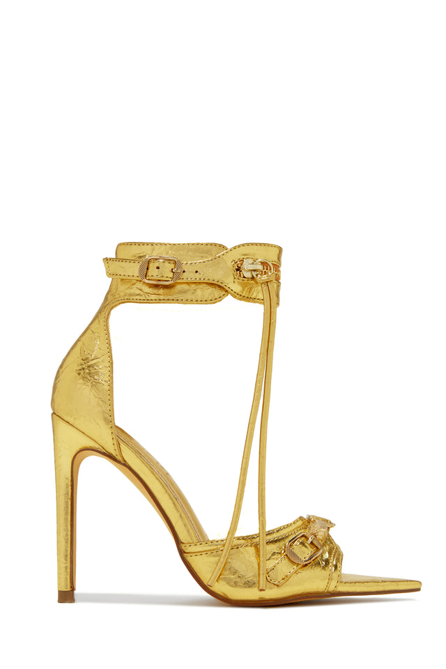Load image into Gallery viewer, Gold Metallic Summer Heels
