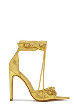 Load image into Gallery viewer, Summer Vacay Gold Heels
