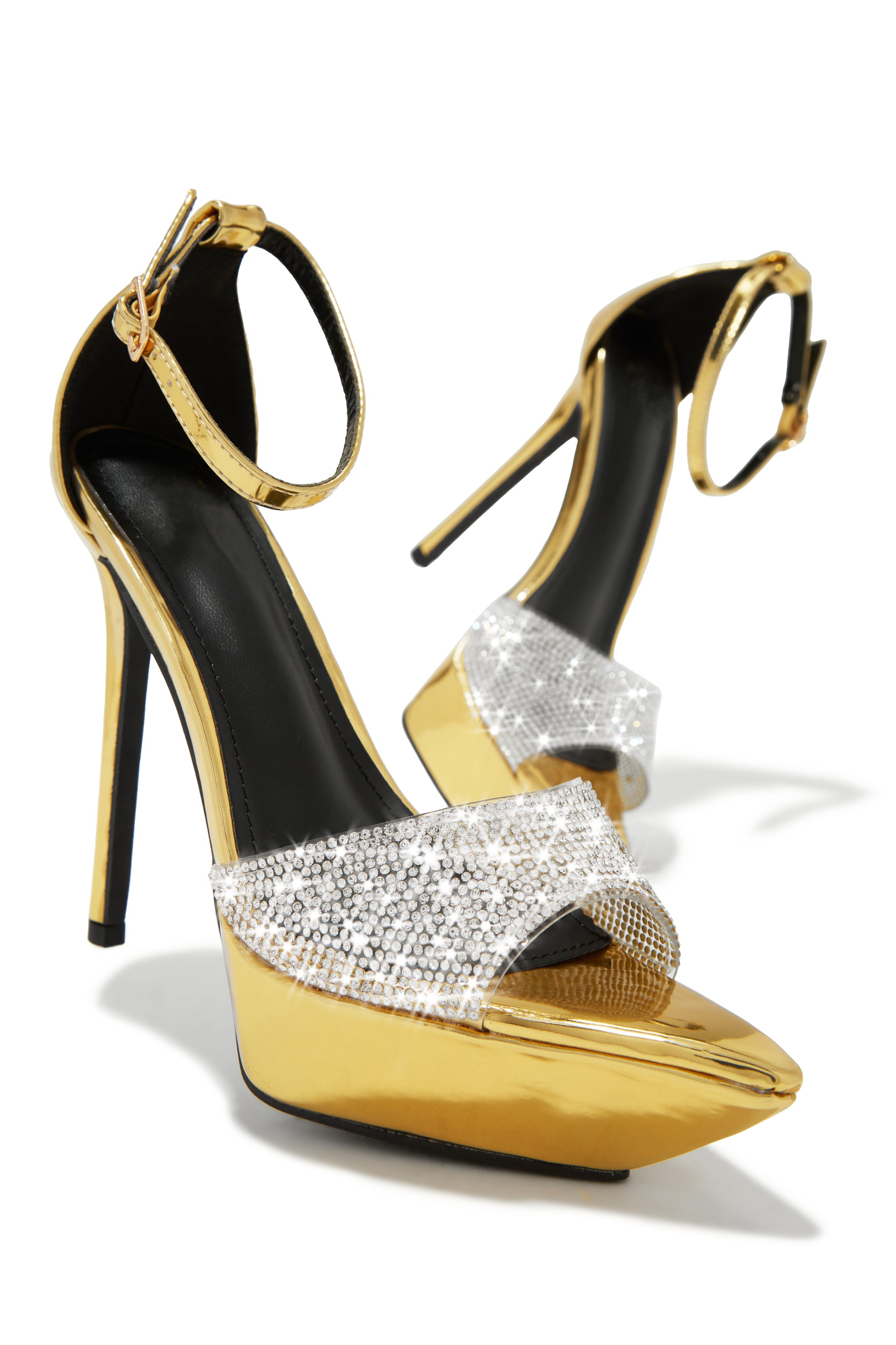 black and gold platform shoes