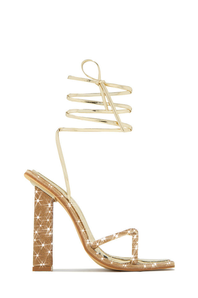 Load image into Gallery viewer, Embellished Rose Gold Tone High Heels
