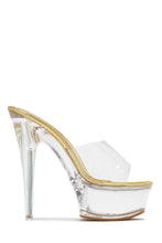 Load image into Gallery viewer, Gold Tone Stiletto Platforms

