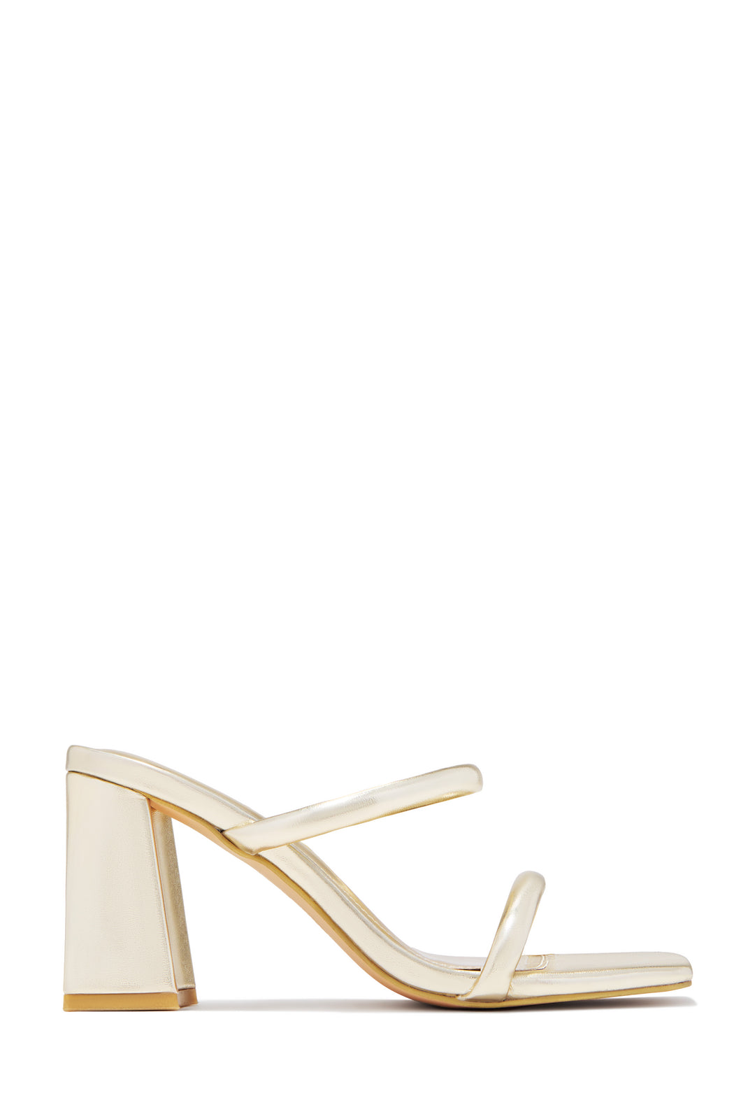 Yesenia Block Mid Heel Mules - Gold