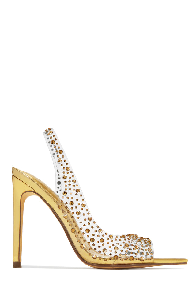 Miss Lola Analezi Black Embellished Peep Toe Heels MISS LOLA