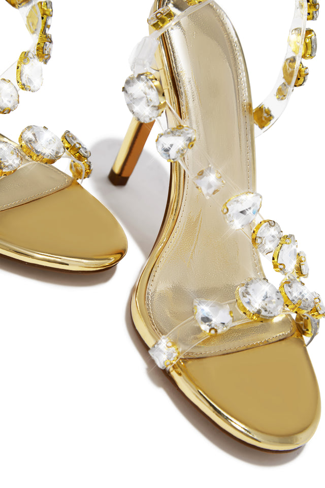 Load image into Gallery viewer, Kiah Embellished Slingback Heels - Gold
