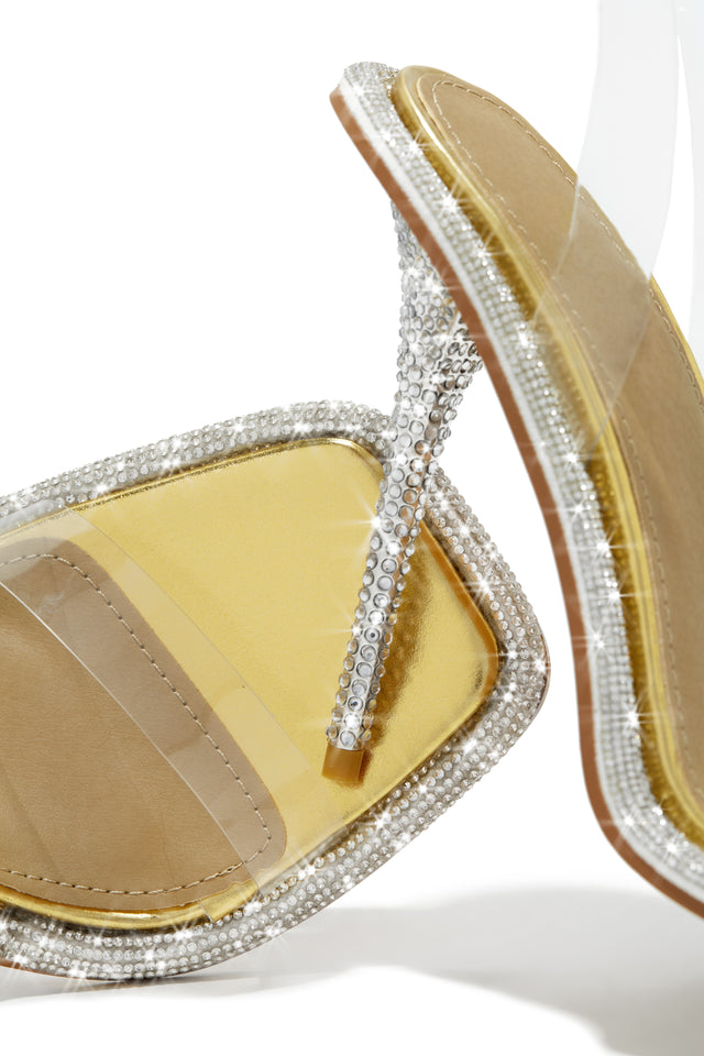Load image into Gallery viewer, Unforgettable Nights Embellished High Heels - Gold
