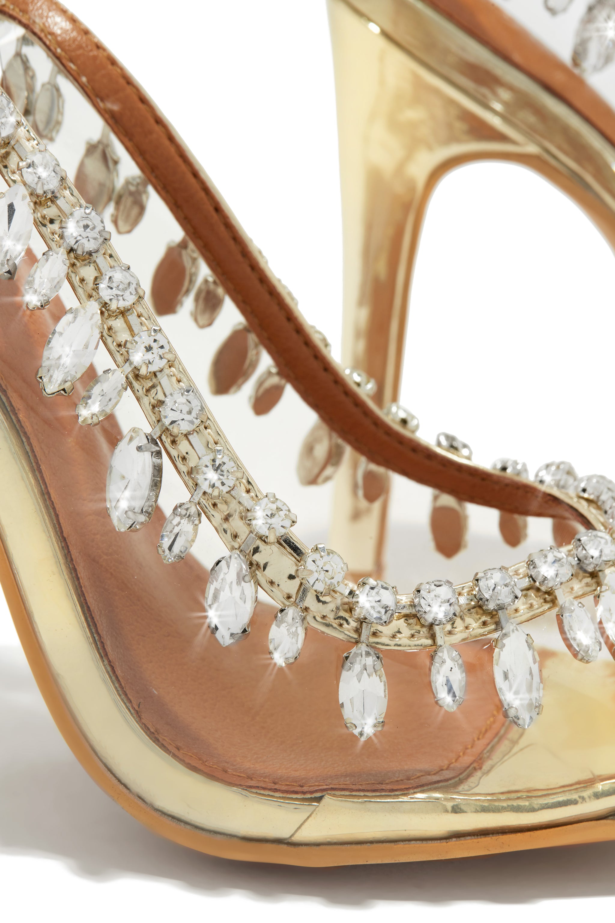 Miss Lola | Under The Stars Gold Embellished Slingback Pumps