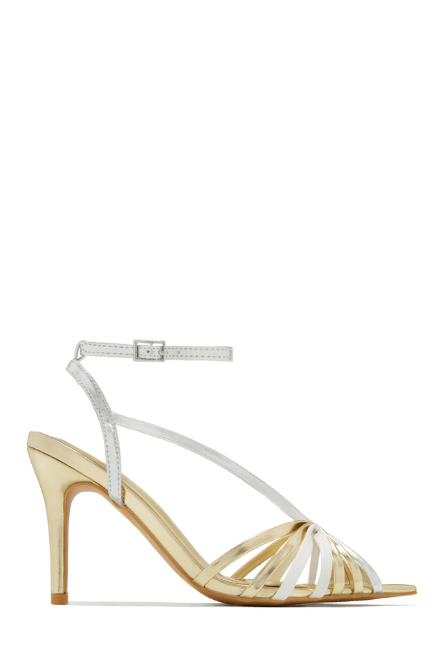 Load image into Gallery viewer, Summer Gold Metallic Heels
