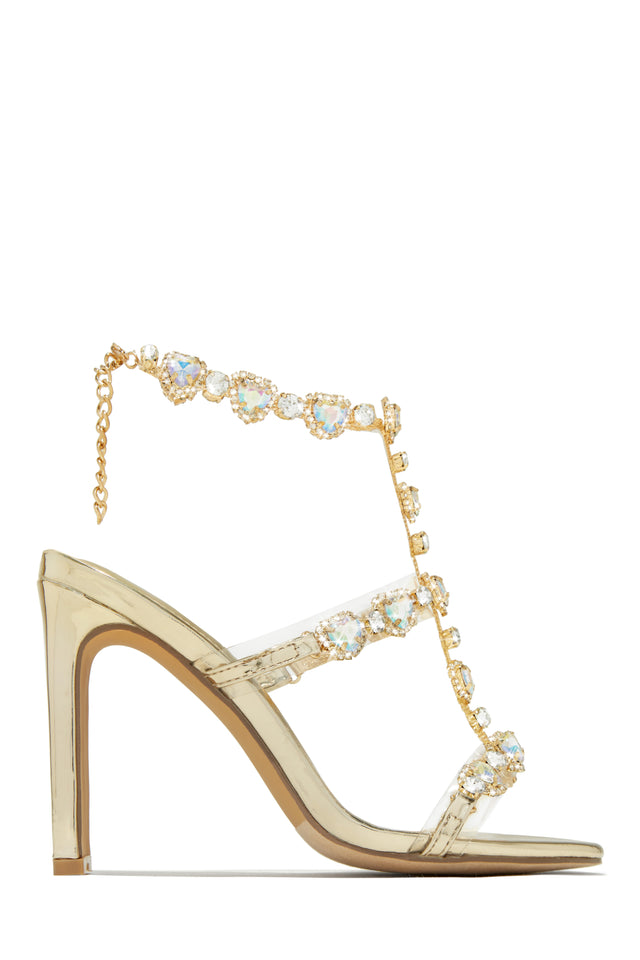 Load image into Gallery viewer, Gold-Tone Embellished Heels
