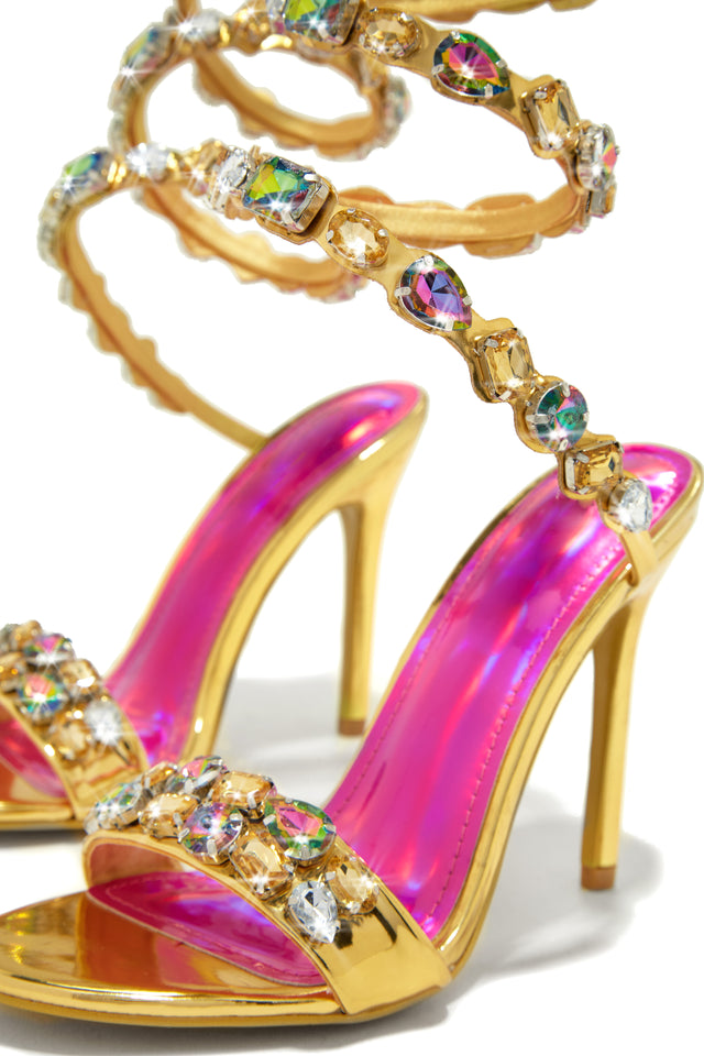 Load image into Gallery viewer, Gold Embellished Heels
