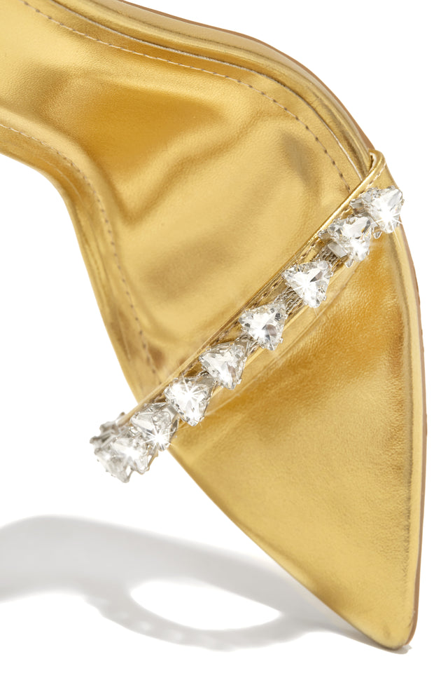 Load image into Gallery viewer, Monroe Embellished Lace Up High Heels - Gold
