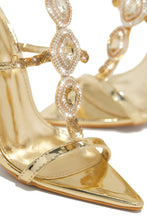 Load image into Gallery viewer, Main Character Embellished Single Sole High Heels - Gold
