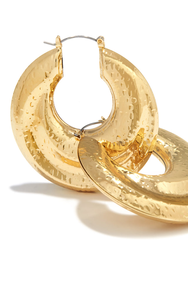 Load image into Gallery viewer, Gold-Tone Statement Hoop Earrings
