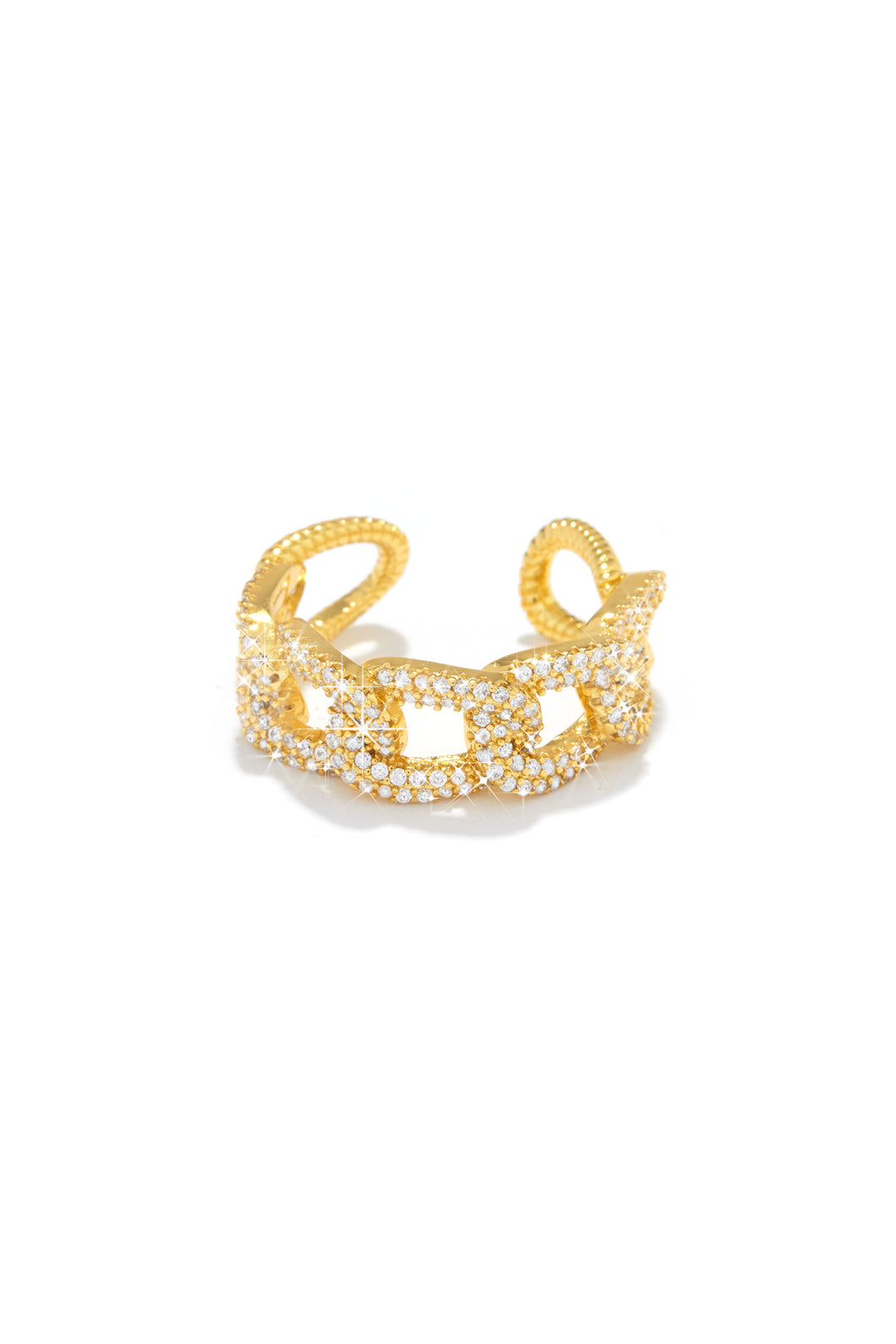 Gold Embellished Chain Ring