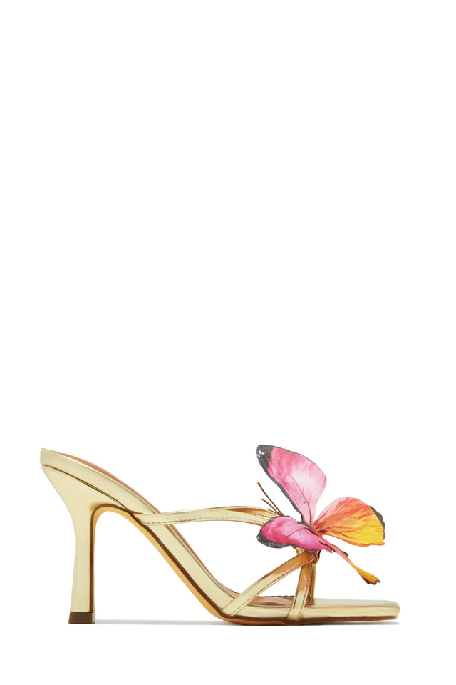 Load image into Gallery viewer, Mariposa Butterfly Mule Heels - Gold
