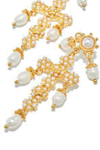 Load image into Gallery viewer, Aryna Dangle Cross Earring - Gold
