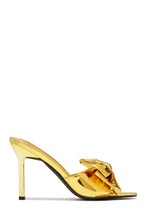 Load image into Gallery viewer, Gold-tone Single Sole Mule Heels
