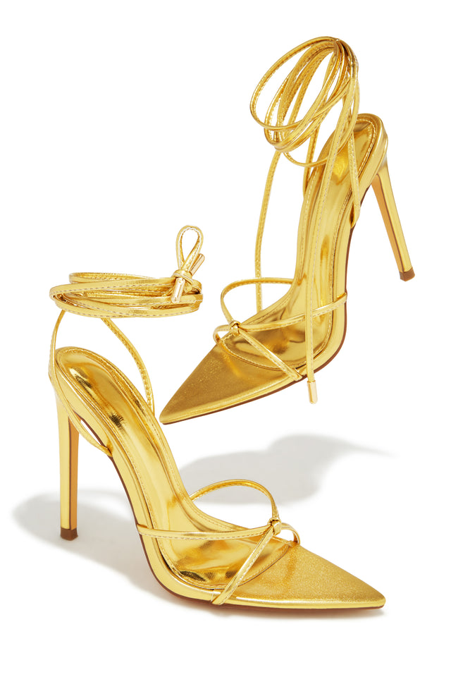 Load image into Gallery viewer, Gold-Tone Single Sole Heels
