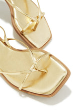 Load image into Gallery viewer, Gold-Tone Flat Sandals with Thong Strap
