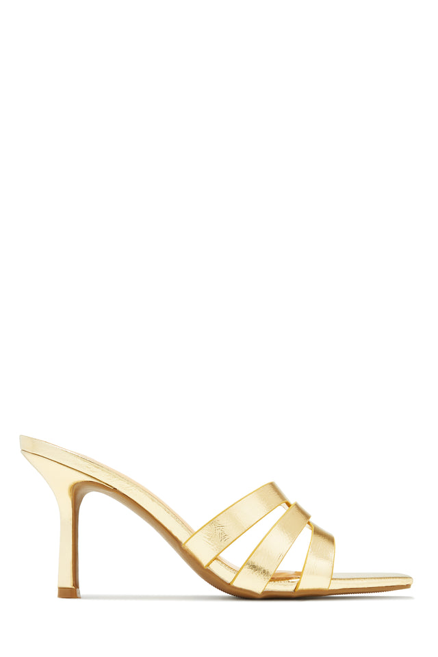 Load image into Gallery viewer, Valdis Mid Heel Mules - Gold
