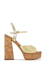 Load image into Gallery viewer, Shiny Gold Metallic Heels
