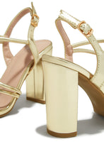 Load image into Gallery viewer, Victoria Block Heels - Gold
