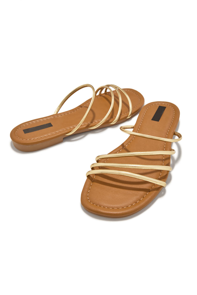 Load image into Gallery viewer, Sunny In Paradise Slip On Sandals - Gold
